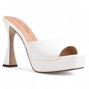 Rajaa Womens Faux Leather Peep-Toe Platform Sandals
